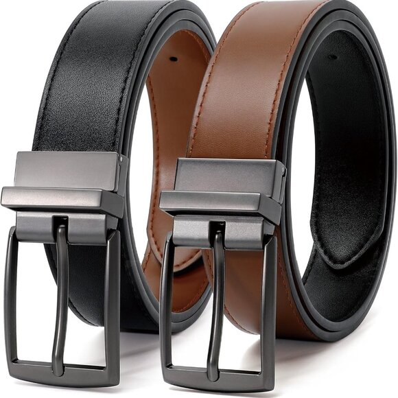 Reversible Faux Leather Women Belt Adjustable for Jeans Dresses Casual - Picture 1 of 4